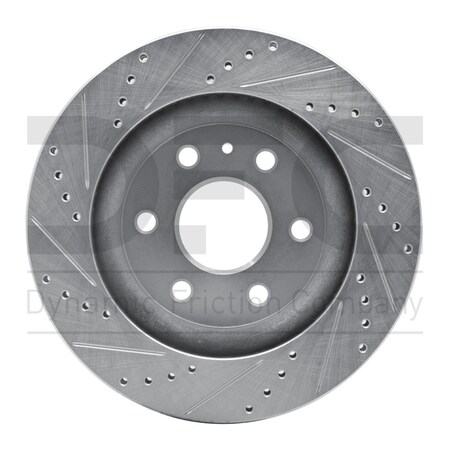 Dynamic Friction Co Brake Rotor Drilled And Slotted Silver, 631-48054R 631-48054R